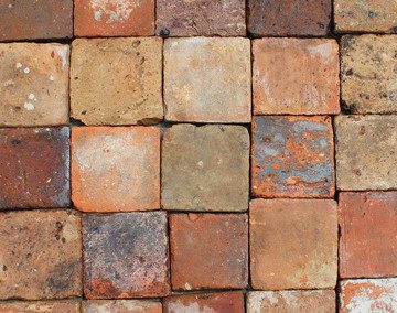 4″ square red French Terracotta flooring tiles