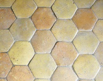 6″ Yellow Hexagonal Reclaimed French Terracotta