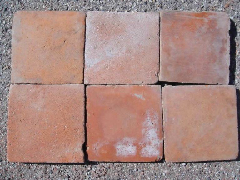10” Square Red Reclaimed French Terracotta Tiles